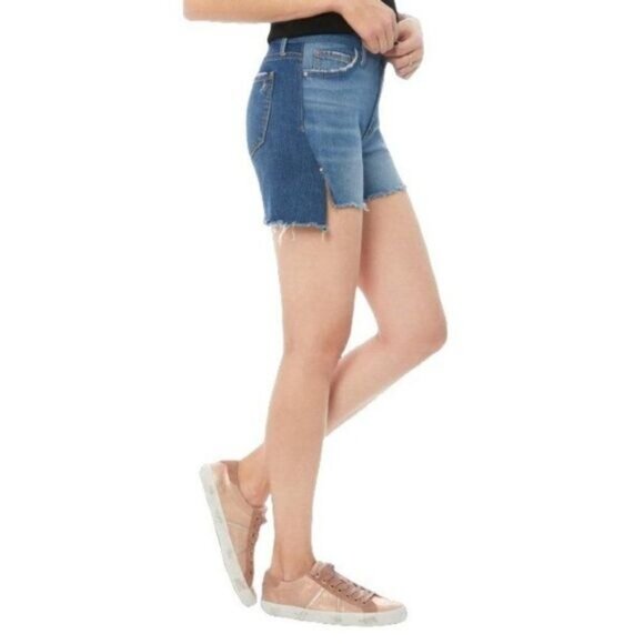 Sam Edelman Denim High Rise Shorts Women's Frayed Raw Hem Casual Jeans Shorts - Picture 3 of 11
